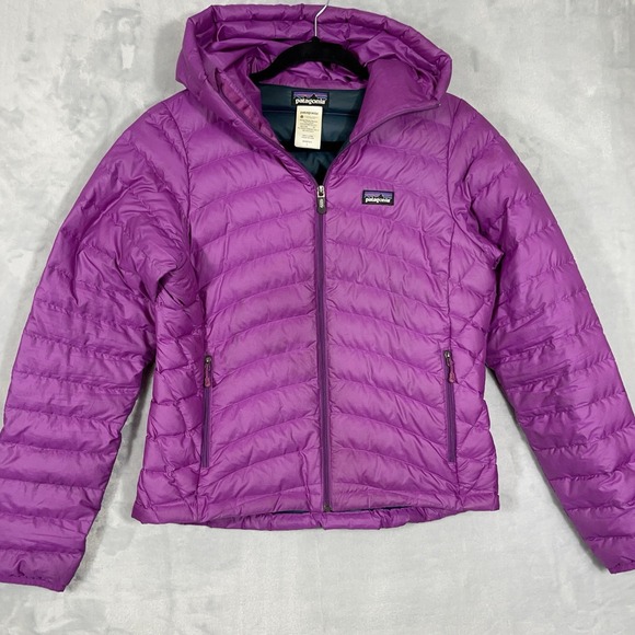 Patagonia Jackets & Blazers - Patagonia Womens Purple Goose Down Puffer Jacket Coat Hooded Packable Warm S